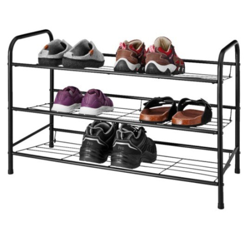 Półka regał buty STEEL BLACK obuwie 3 półki metal 73cm