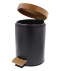 Kosz bambus 3 litry czarny mat BAMBOO pedał STELL 