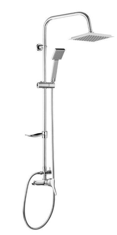 Panel prysznicowy chrom ULF deszczownica 20cm keadrat mydelniczka