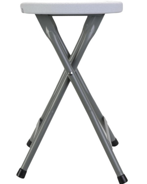 Taboret składany TWIN tworzywo HDPE białe