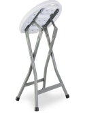 Taboret składany TWIN tworzywo HDPE białe