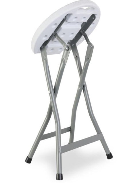 Taboret składany TWIN tworzywo HDPE białe