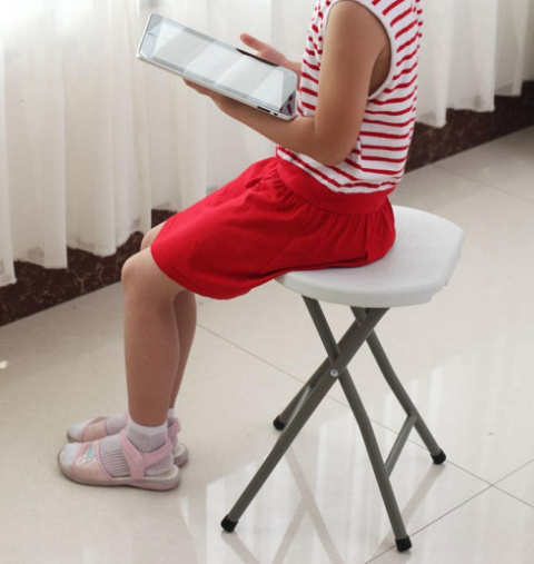 Taboret składany TWIN tworzywo HDPE białe