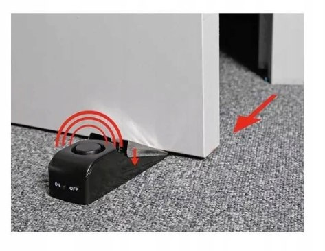 Klin alarm 95db drzwi blokada bezpieczne uchylenie