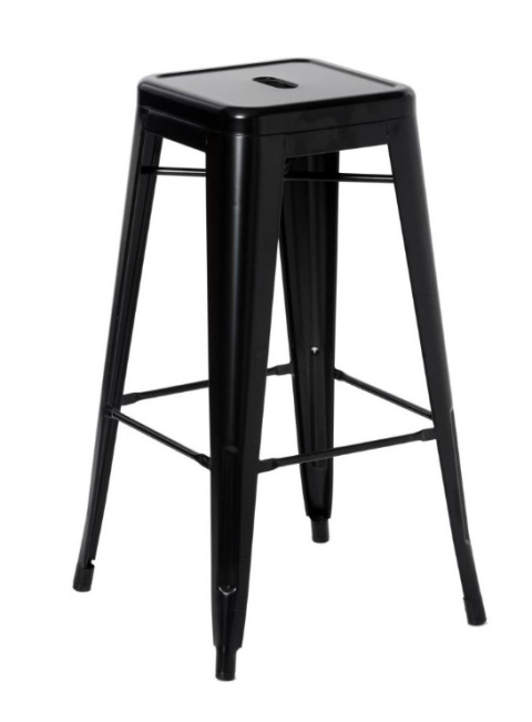 Krzesło barowe Black meat stal 120kg czarny mocny nowoczesny