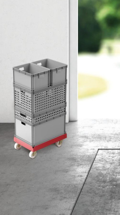 Pojemnik plastikowy 45L skrzynka uchwyty GREY trwała