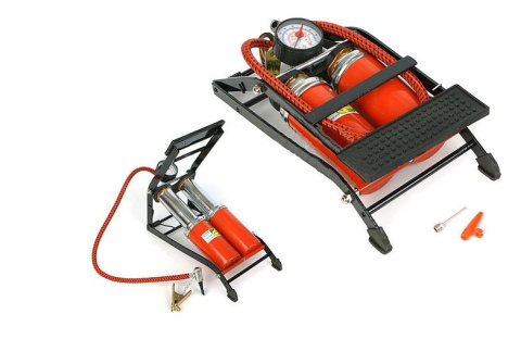 Pompka smochodowa nożna dwa tłoki szybka i mocna