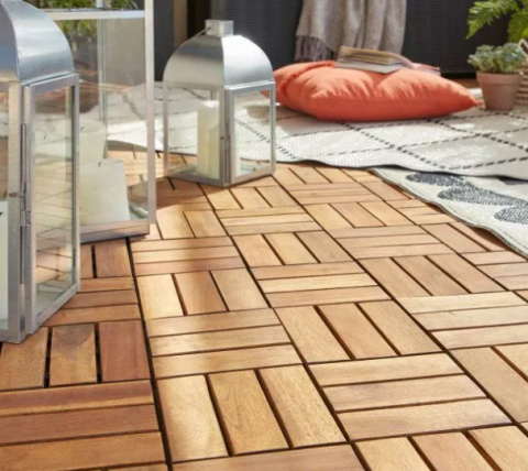 Płytka tarasowa podłogowa 30x30cm 4szt akacja na balkon