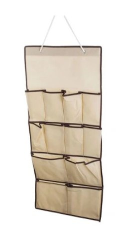 Organizer szafy biżuterię 12 kieszeni małe dodatki materiałowy