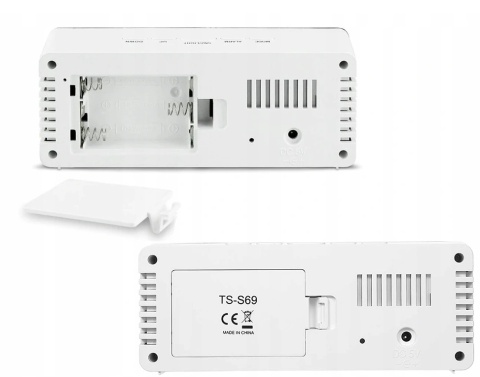 Zegar budzik z termometrem +lusterko 4w1