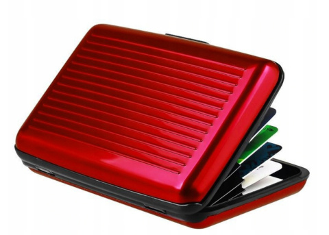 Exluzywny organizer na karty dokumenty czerwony