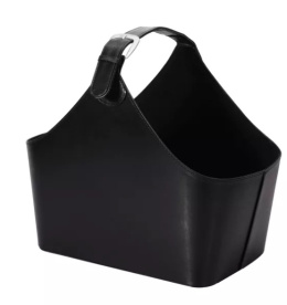 Kosz drewno BLACK EKO eko skóra kominek