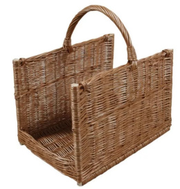 Kosz drewno wiklinowy DUŻY jasny noszenie drewna opałowego