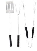 Zestaw 3 ELEMENTY przyborów grillowania podstawowe sztućce