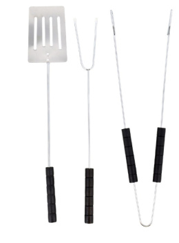 Zestaw 3 ELEMENTY przyborów grillowania podstawowe sztućce