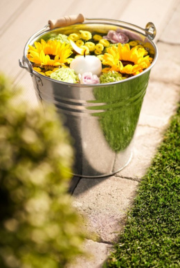 Wiadro ocynk 10l Retro 28cm 27cm ogród donica osłonka