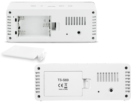 Budzik lustro wielofunkcyjny zegarek z alarmem datą LED