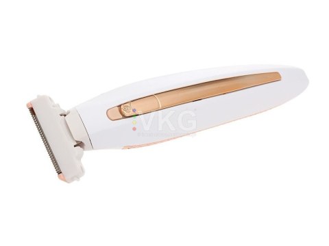 Depilator biało złoty USB AKU do ciała 3 końcówki