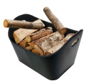Kosz drewno kominka Eko skóra czarny dwoje uszu