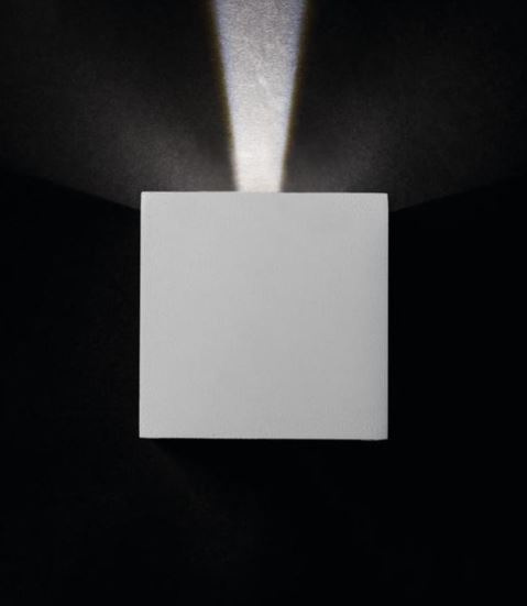 Lampa ogrodowa Rakla kinkiet LED IP44 biała kwadratowa