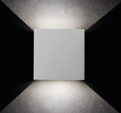 Lampa ogrodowa Rakla kinkiet LED IP44 biała kwadratowa