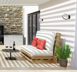 Lampa ścienna kinkiet Sphere IP44 black kula czarna