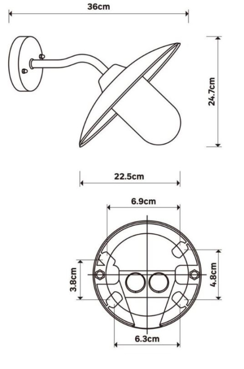 Lampa ścienna kinkiet Ronny IP54 stal ocynkowana