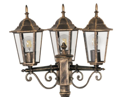 Latarnia IP43 Livorno 250cm ogrodowa patyna trójramienna