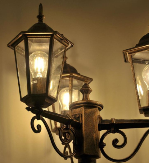 Latarnia IP43 Livorno 250cm ogrodowa patyna trójramienna