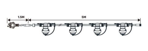 Girlanda ogrodowa Sekwoya 5m taras balkon 10 biała