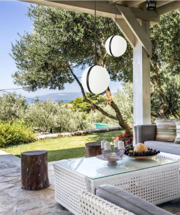 Lampa wisząca ogrodowa Sphere IP44 black kula czarna