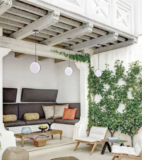 Lampa wisząca ogrodowa Sphere IP44 black kula czarna