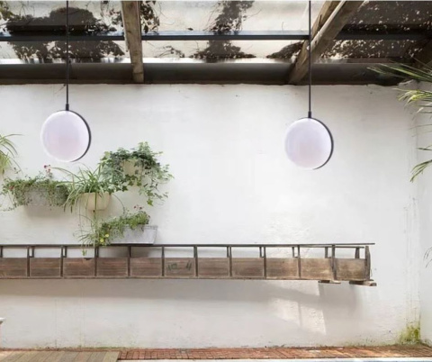 Lampa wisząca ogrodowa Sphere IP44 black kula czarna