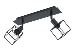 Lampa listwa Elbrus 2 czarny metal sześciany reflektor