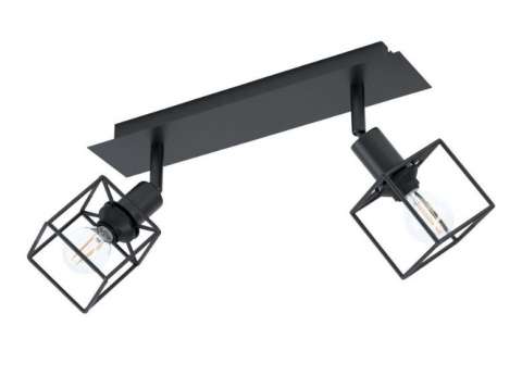 Lampa listwa Elbrus 2 czarny metal sześciany reflektor