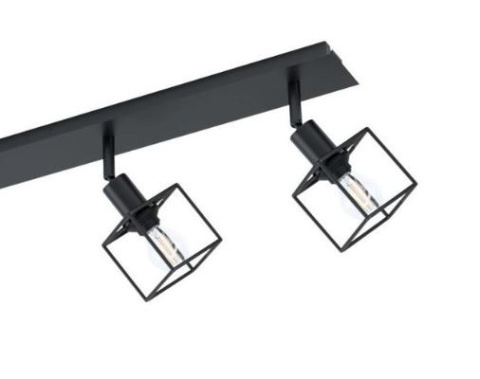 Lampa listwa Elbrus 4 czarny metal sześciany reflektor