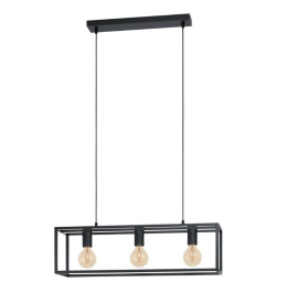 Lampa wisząca Elbrus 3 czarny metal sześciany