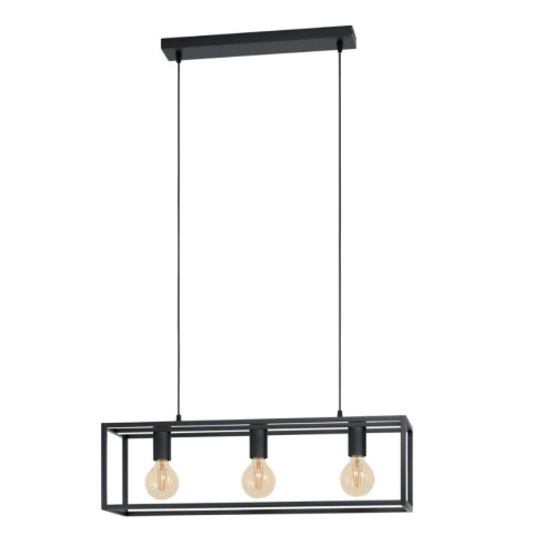 Lampa wisząca Elbrus 3 czarny metal sześciany