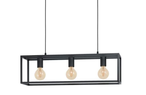 Lampa wisząca Elbrus 3 czarny metal sześciany