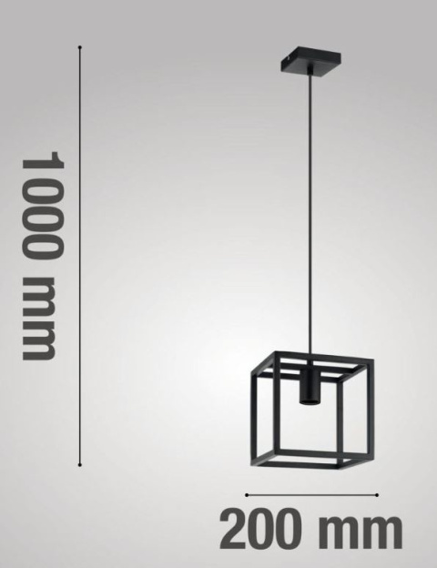 Lampa wisząca Elbrus czarny metal sześcian