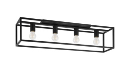 Lampa plafon Elbrus 4 czarny metal sześciany