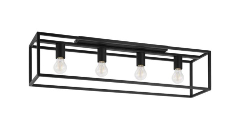 Lampa plafon Elbrus 4 czarny metal sześciany