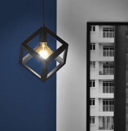 Lampa wisząca żyrandol CUBAN Black czarna 16 cm kuchnia jadalnia 130 cm