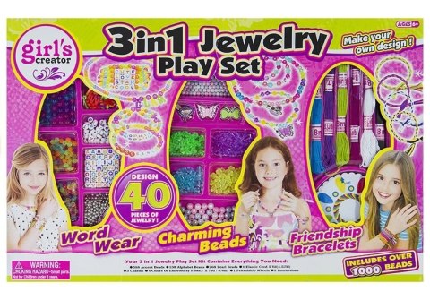 Zestaw Koralików 3 1 Muliny Literki Zawieszki dziewczęcy zestaw