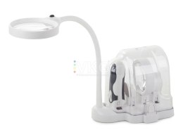 LUPA BIURKOWA RĘCZNA 2w1 WYMIENNE SOCZEWKI 6 LED