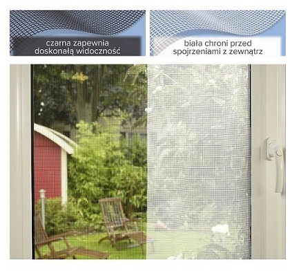 Moskitiera czarna okno komary owady 1,3x1,5m taśma rzep