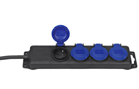 Przedłuzacz ogród klapki uziemione 4 gniazdowy IP44 1,5m