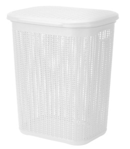 Kosz kubeł pojemnik pranie 50l BARRY łazienkowy biały