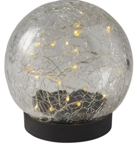 Oświetlenie słoneczne LED kula szklana 12,5cm szer solar