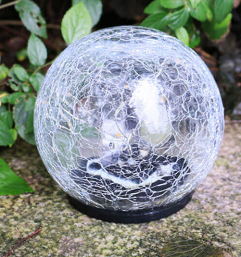 Oświetlenie słoneczne LED kula szklana 12,5cm szer solar